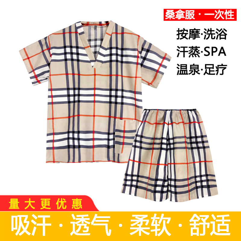 汗蒸服加厚一次性桑拿浴衣SPA足疗按摩浴服宽松按摩美容睡衣