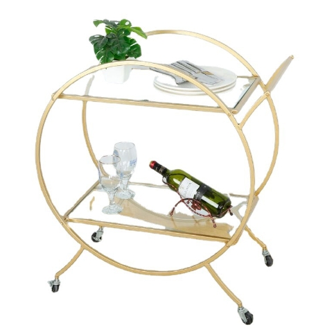 Mobile dining car multifunctional hotel small cart a modern iron art four -wheeled driver cart